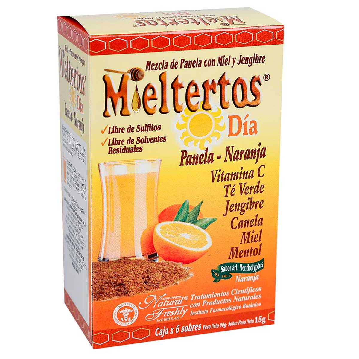 MIELTERTOS DIA PANELA NARANJA 6 SOBRES