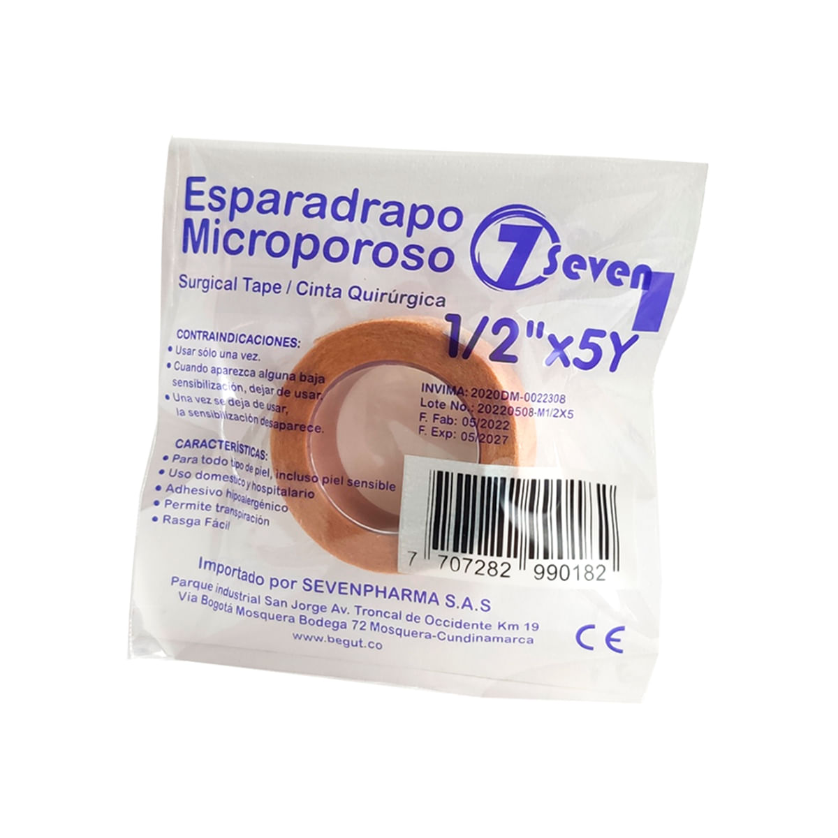 Begut Esparadrapo Microporoso Color Piel 1/2″X5 Yardas