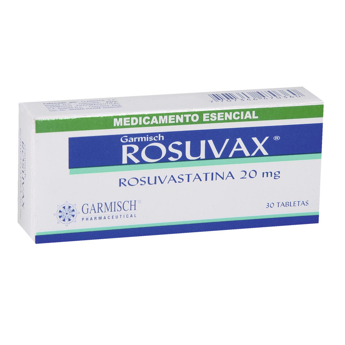 Rosuvax 20 mg Caja Con 30 Tabletas