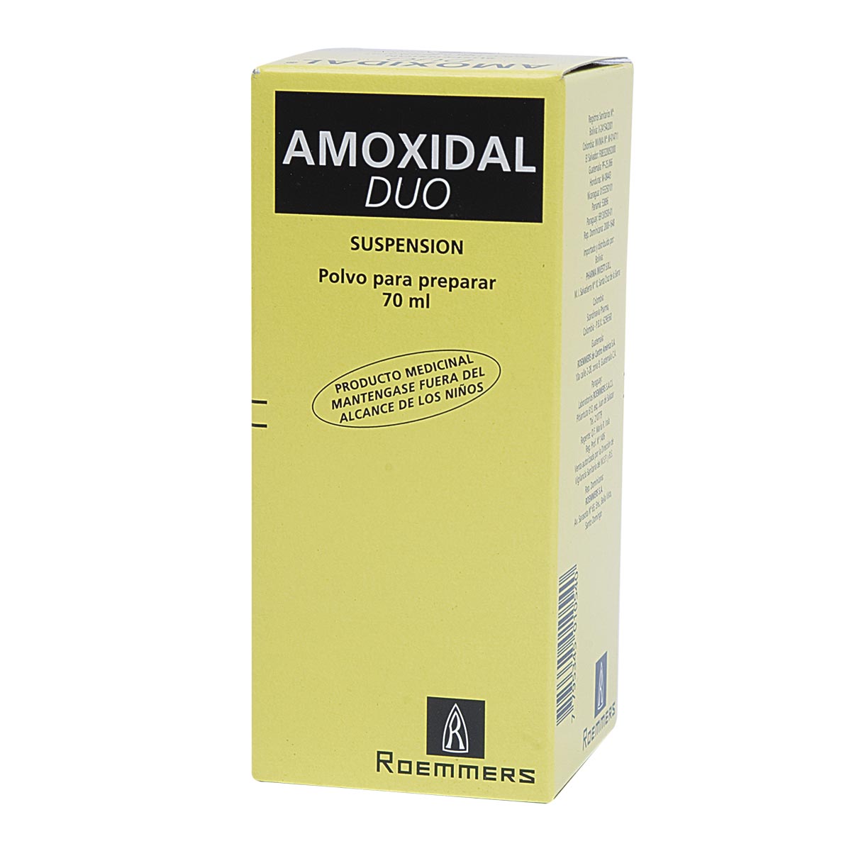 Amoxidal Dúo 750 mg /5 mL Polvo Para Preparar Caja Con Frasco Con 70 mL