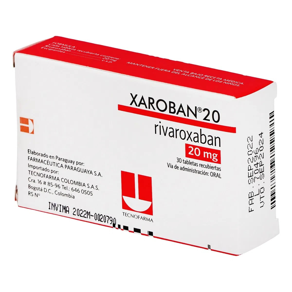 XAROBAN 20MG TABLETA RECUBIERTA