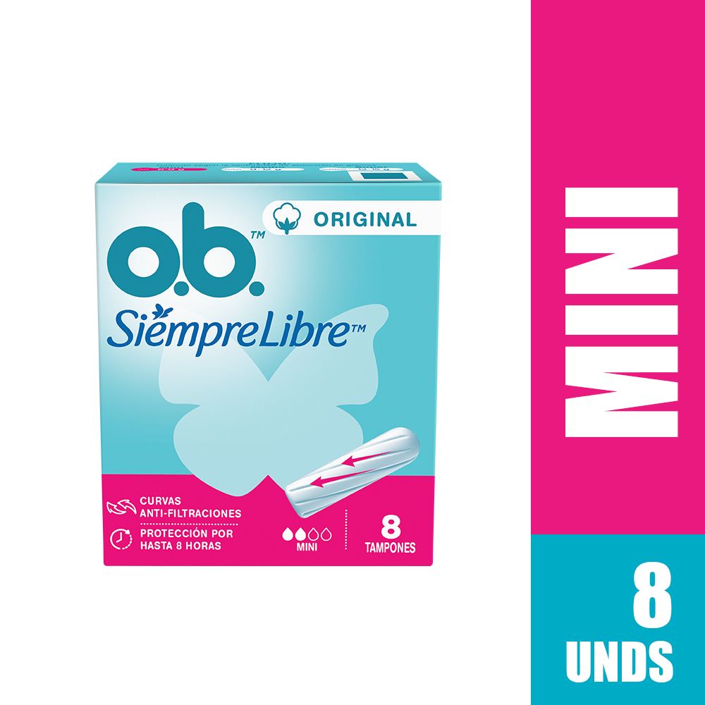 TAMPON OB ORIGINAL SIEMPRE LIBRE MINI 8 UNIDADES