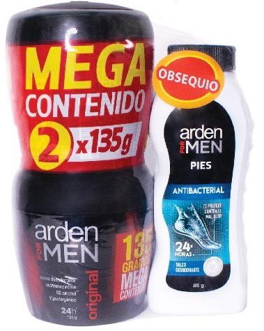 2 DESODORANTE ARDEN FOR MEN ORIGINAL CREMA 135 GR+TALCO DESODORANTE 85 GR