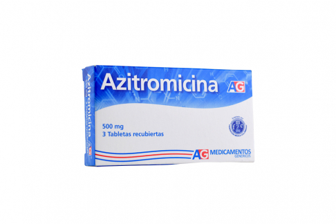 Azitromicina 500 Mg Caja Con 3 Tabletas Rx Rx2
