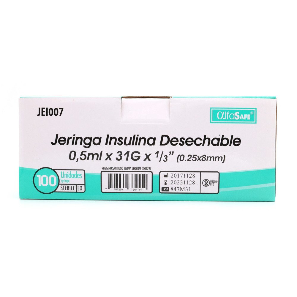 F JERINGA ALFA INS.0.5 ML 31GX1/3(8MM)100U X1U