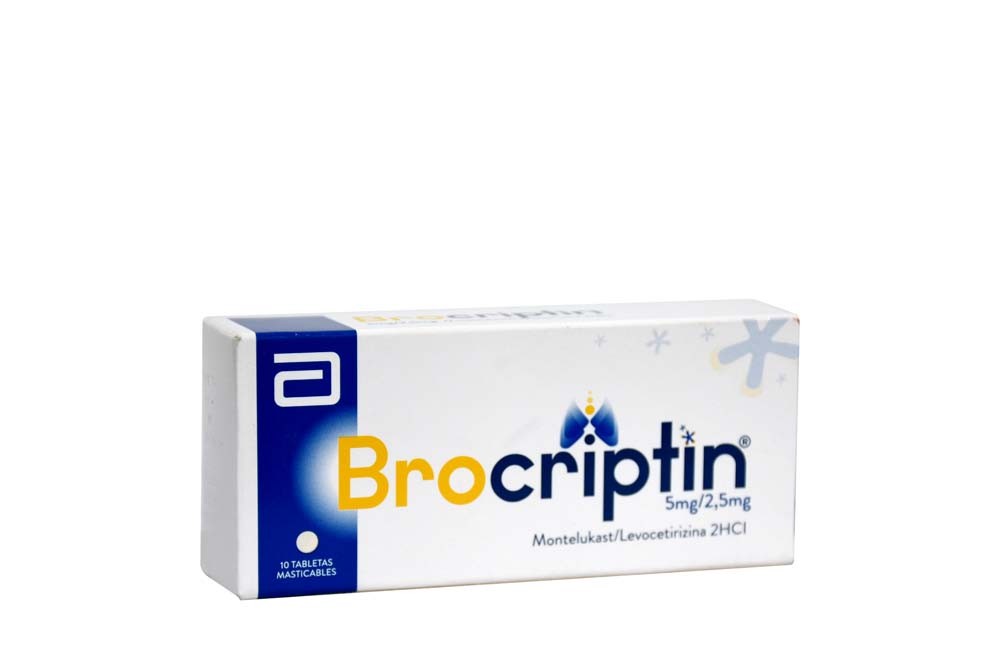 Brocriptin 5 mg / 2.5 mg Oral Caja Con 10 Tabletas Masticables