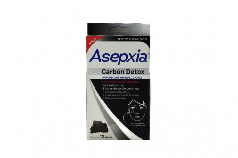 PARCHES ANTI IMPERFECCIONES ASEPXIA CARBON DETOX 12 UNIDADES