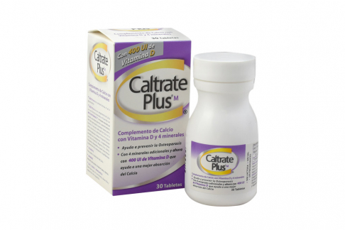 Caltrate Plus Oral Frasco De 30 Tabletas