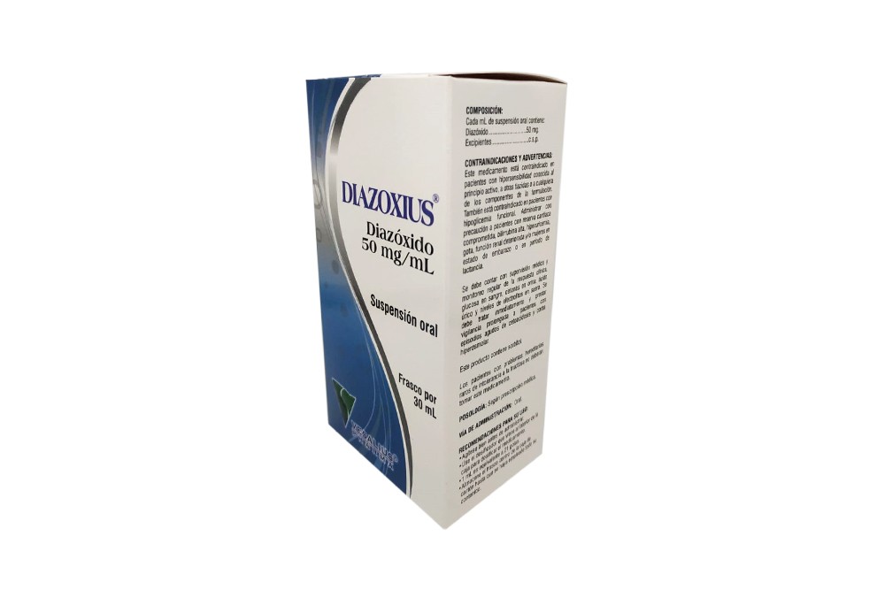 Diazoxius Diazóxido 50 mg Caja Con Frasco Con 30 mL Rx Rx1