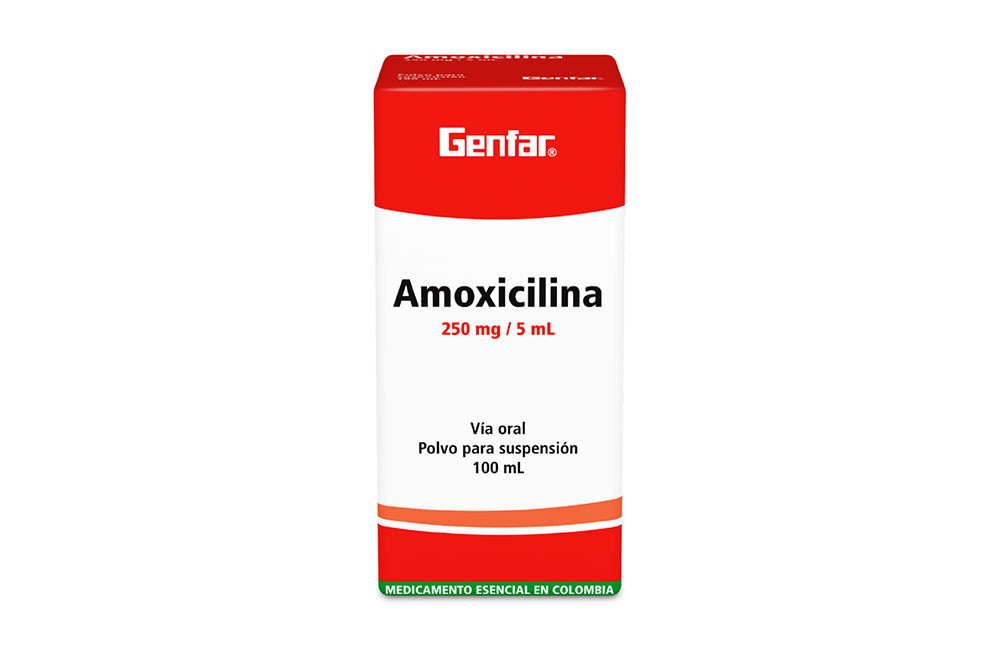 Amoxicilina 250 mg / 5 mL Polvo Para Suspensión Caja Con Frasco Con 100 mL