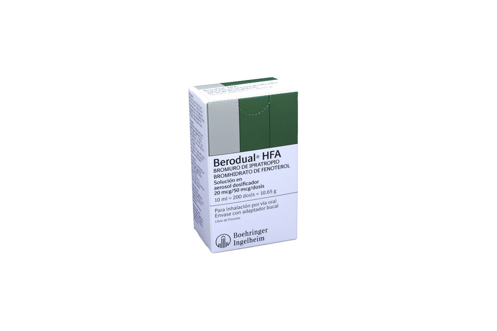 Berodual HFA Solución En Aerosol 20 / 50 mcg Caja Con Frasco Para Inhalación Con 200 Dosis