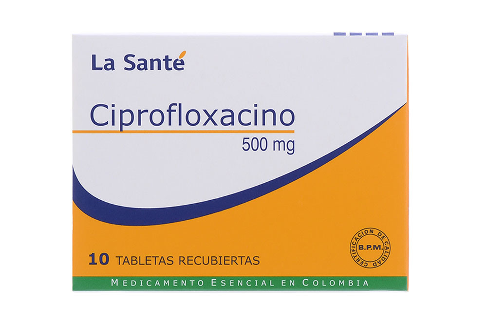 Ciprofloxacino 500 mg Caja Con 10 Tabletas Recubiertas