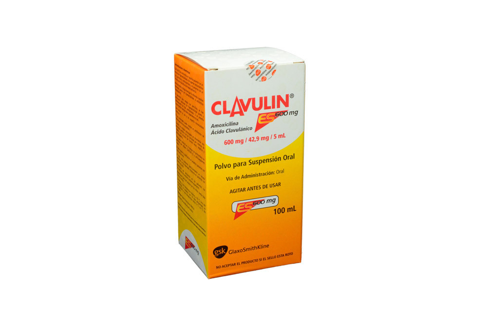 Clavulin Es Polvo 600 / 42.9 mg Caja Con Frasco 100 mL – Suspensión Oral