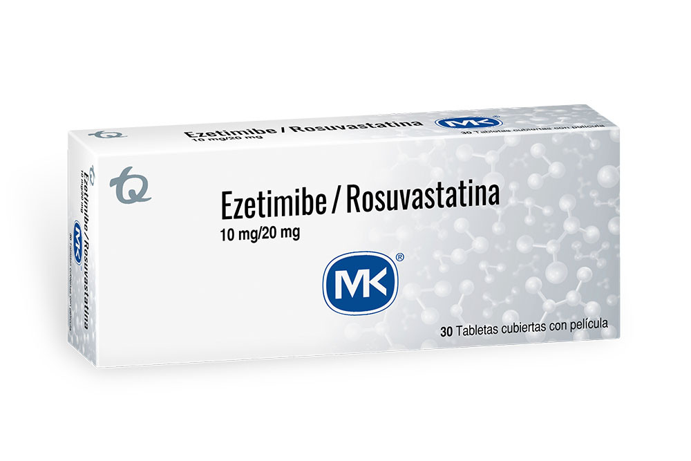Ezetimibe/Rosuvastatina 10/ 20 mg Caja Con 30 Tabletas