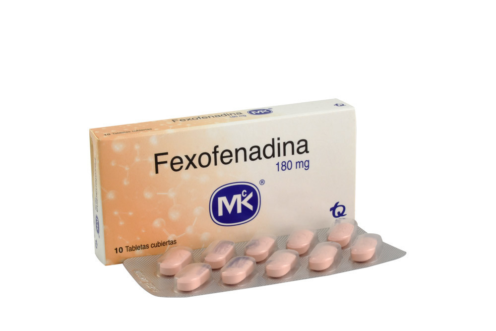 Fexofenadina 180 mg Caja Con 10 Tabletas