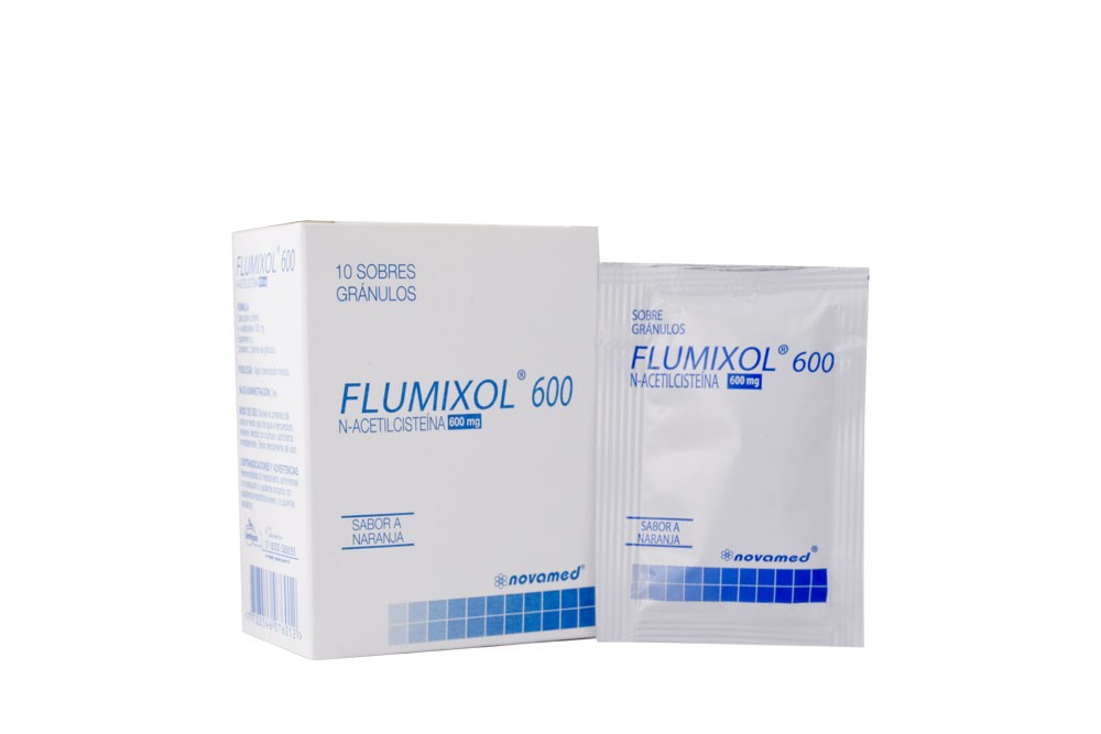 Flumixol 600 mg Sabor Naranja Caja Con 10 Sobres Gránulos