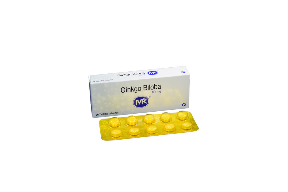 Ginkgo Biloba 80 mg Caja Con 20 Tabletas Cubiertas