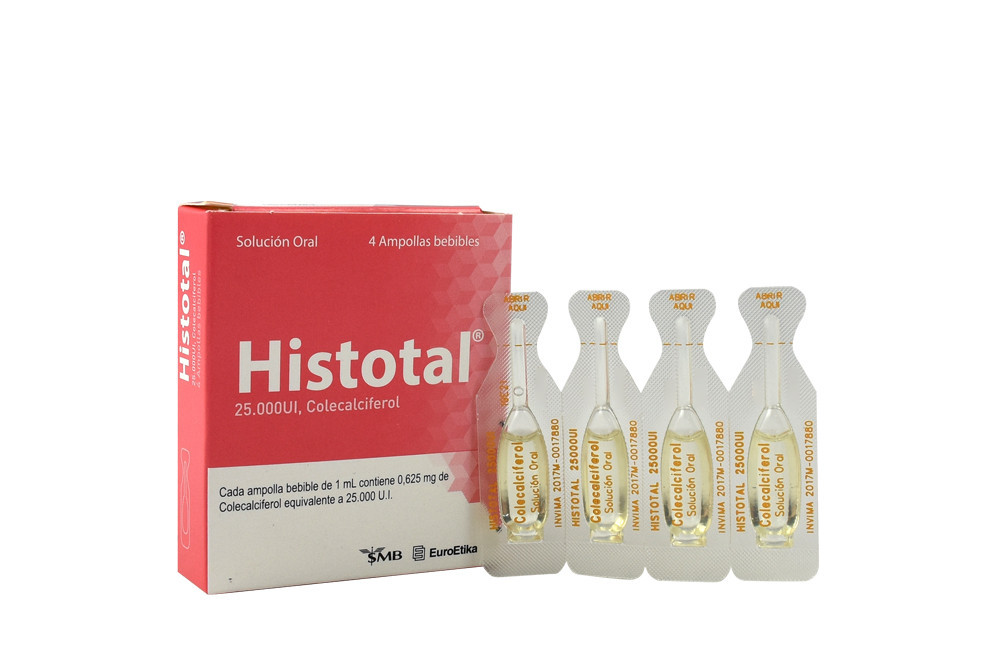 Histotal 25000 ui Caja Con 4 Ampollas Bebibles Con 1 mL