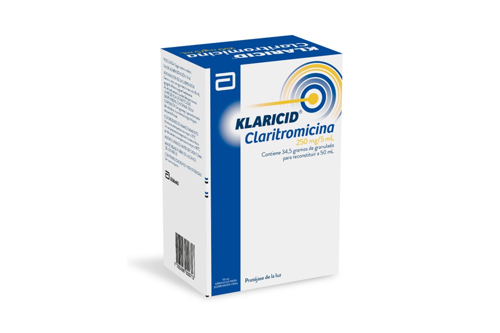 Klaricid Granulos 250 mg / 5 mL Caja Con Frasco Con 50 mL – Suspensión Oral