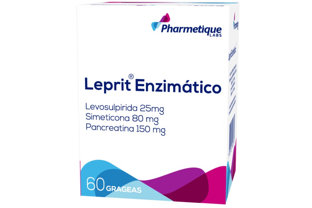 LEPRIT ENZIMATICO LEVOSULPIRIDE 25mg/PANCREATINA 150mg/SIMETICONA 80mg CAJA 60 TAB 1 UNIDAD