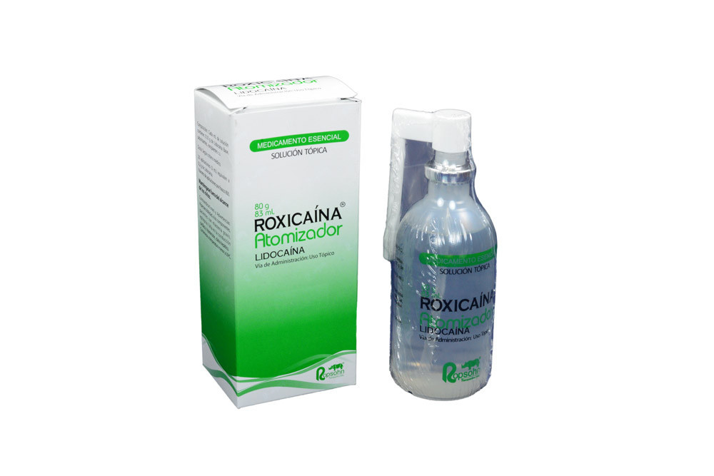 Roxicaina Atomizador Caja Con Frasco Spray Con 83 mL