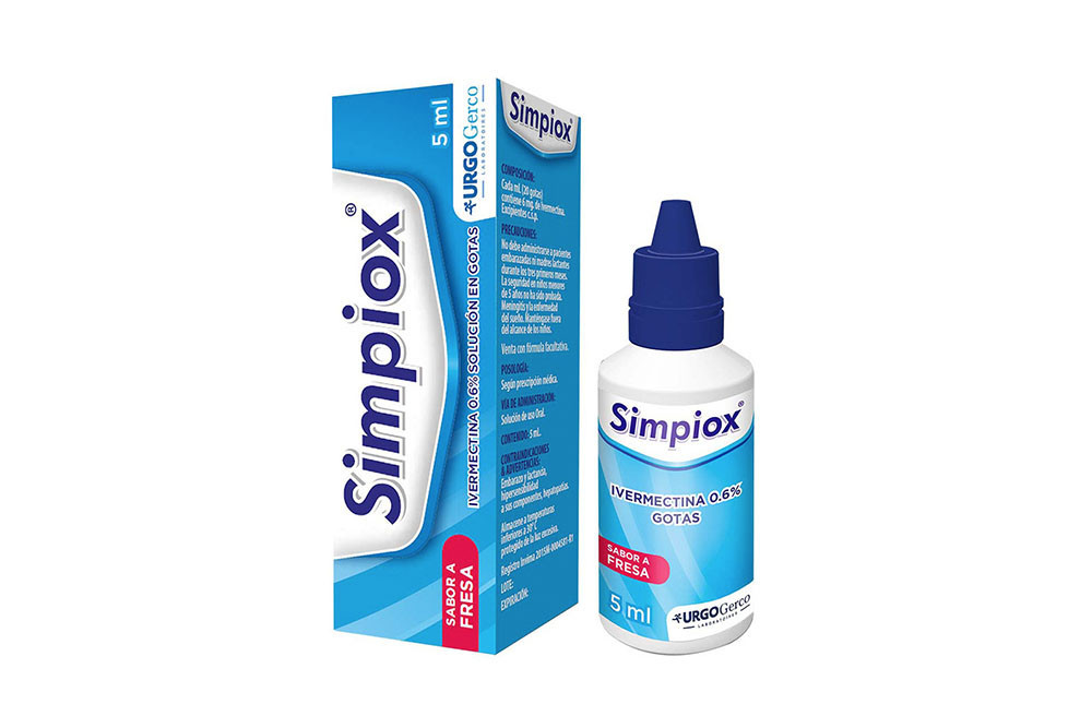 Simpiox 0.6% Ivermectina Gotas Caja Con Frasco Con 5 mL