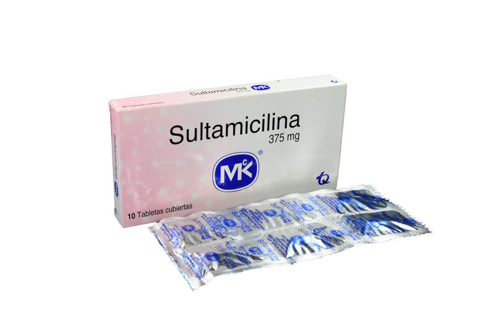 Sultamicilina Mk 375 mg Caja Con 10 Tabletas Cubiertas