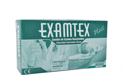 GUANTE LATEX EXAMTEX 100 UDS TALLA M