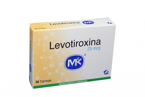 LEVOTIROXINA 25 MG 50 TABLETAS MK