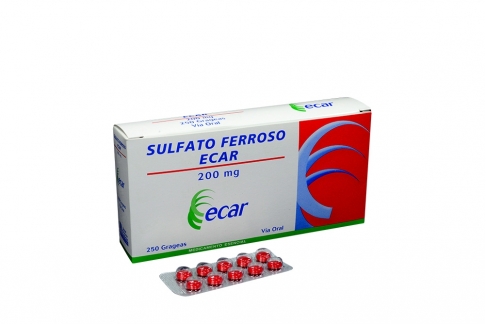 SULFATO FERROSO 200 MG 250 GRAGEAS EC POR 10 UNIDADES