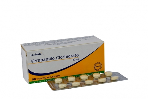 Verapamilo 80 mg Caja Con 50 Tabletas