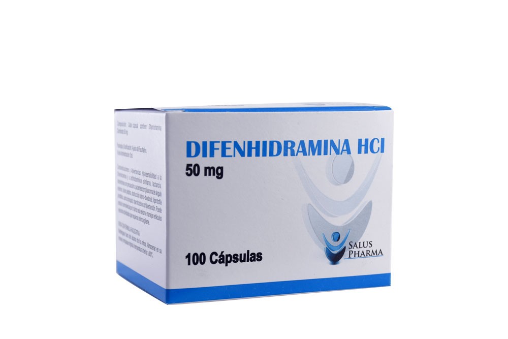 DIFENHIDRAMINA 50 MG 100 CAPSULAS SALUSPHARMA