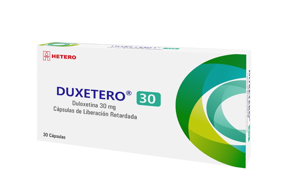 Duxetero 30mg Caja Por 30 Cápsulas de Liberación Retardada