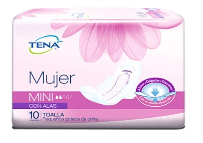 TOALLA TENA MUJER DISCREET MINI ALAS 10 UDS