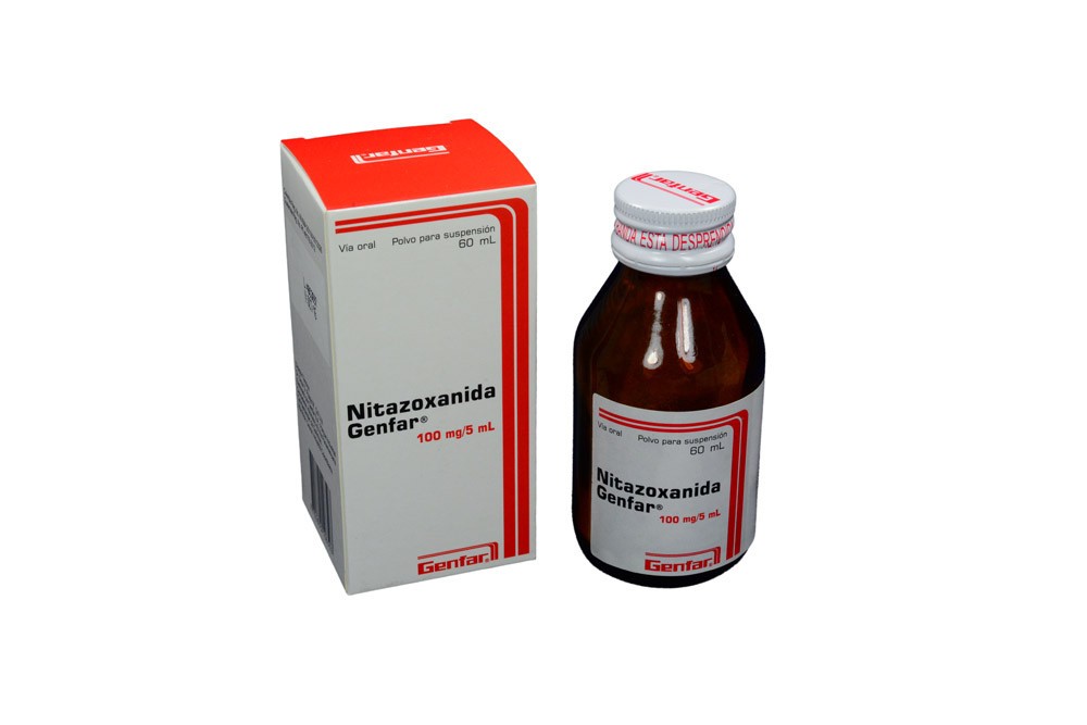 Nitazoxanida Genfar Polvo Para Suspensión 100 Mg/5ml Oral Frasco De 60 mL