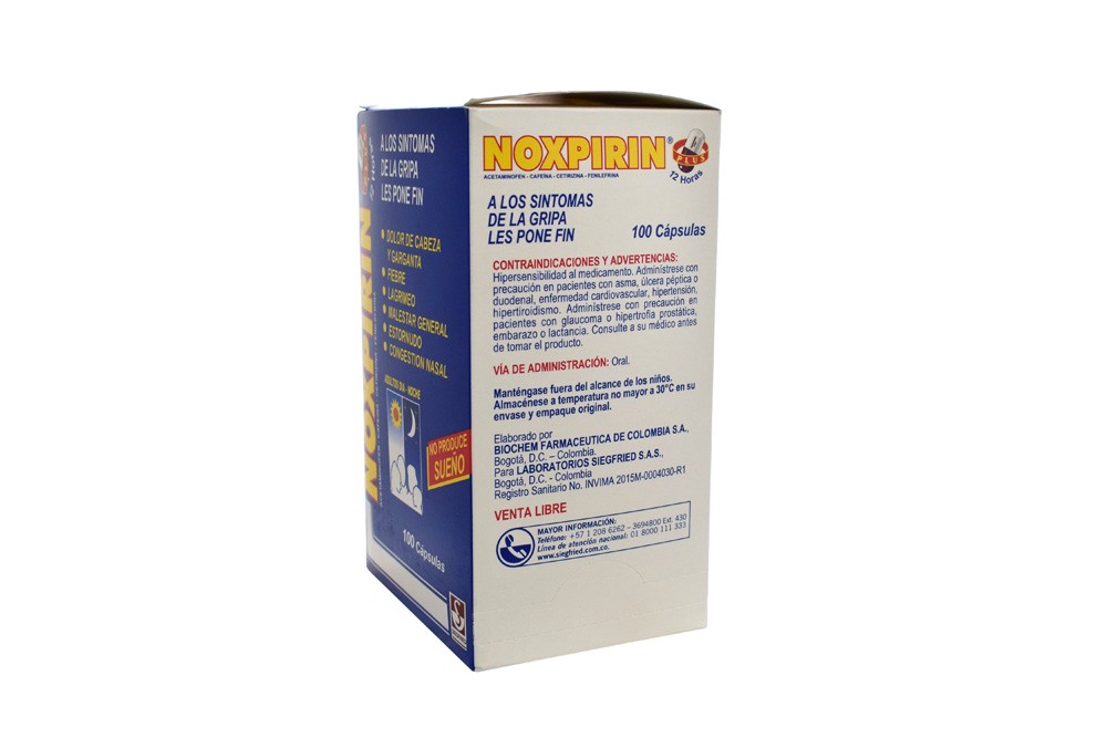 Noxpirin Plus Caja Con 100 Cápsulas
