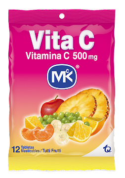 Vitamina C Mk Tutti Frutti Sobre Con 12 Tabletas Masticables