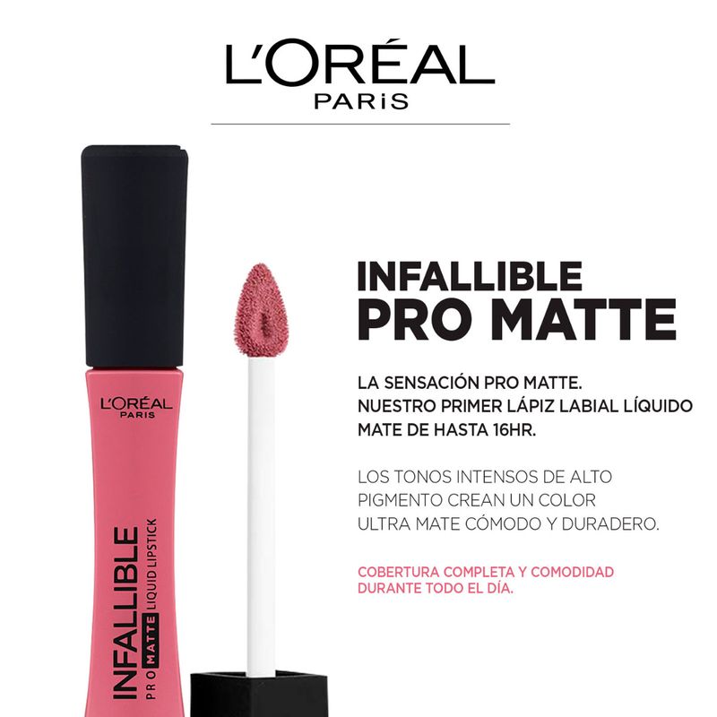 Labial Líquido L’oréal Paris Infallible Pro Matte Liquid Lipstick Petal Matador