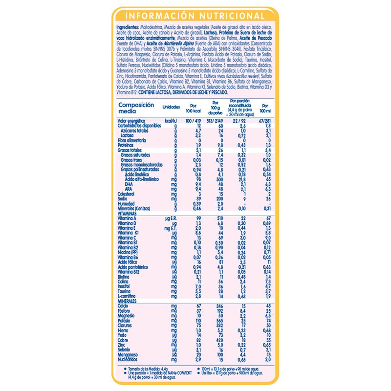 Nan Comfort Fórmula Infantil