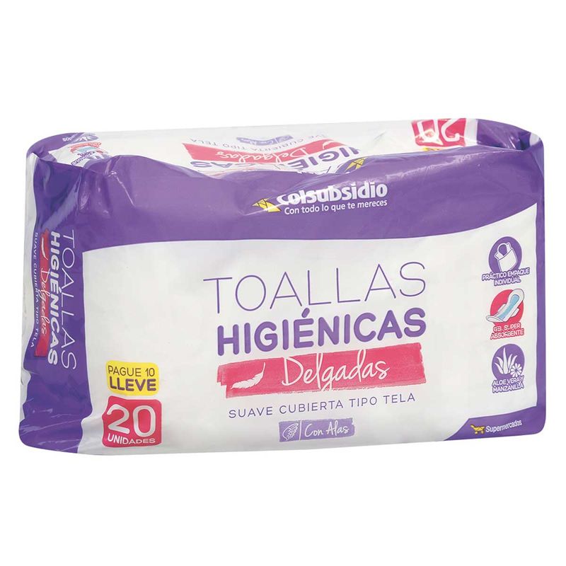 Oferta Toallas Higiénicas Colsubsidio Con Alas Pague: 10und Lleve: 20und