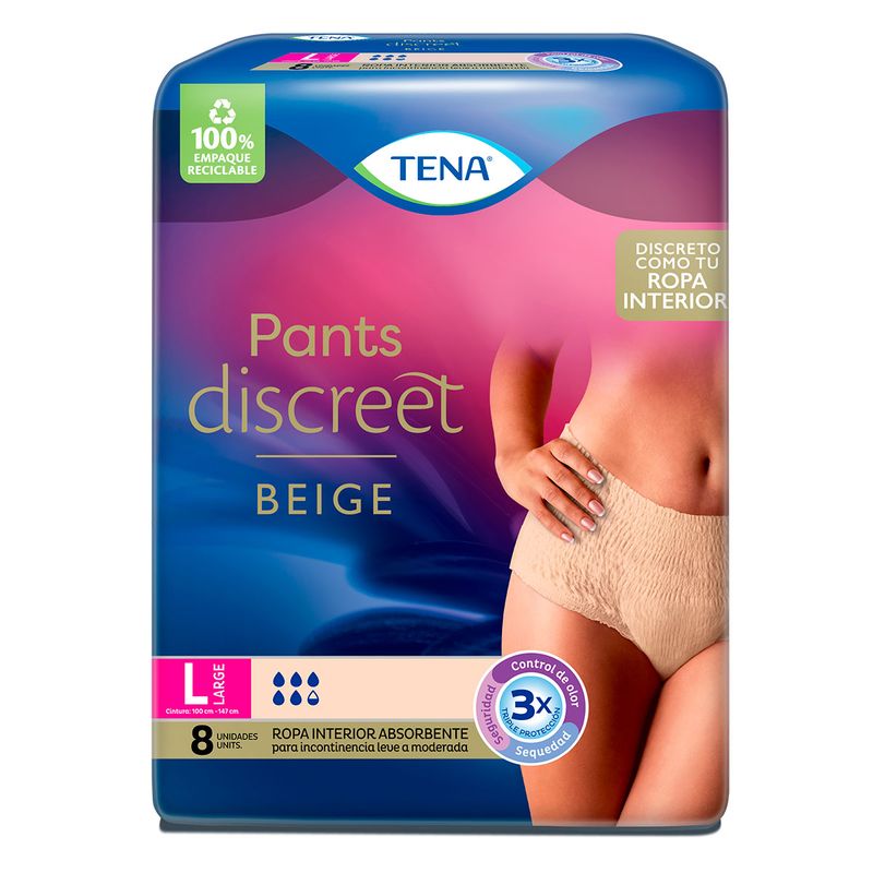 Panal Tena Pants Discreet L Nude x 8 Unidades