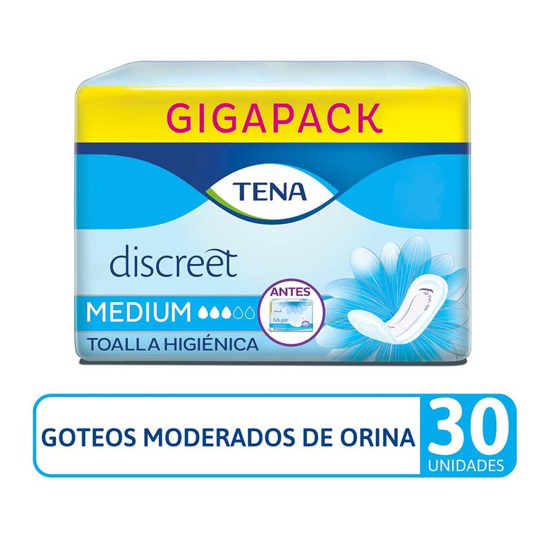 Toalla Higiénica Tena Discreet Medium x 30 Unidades