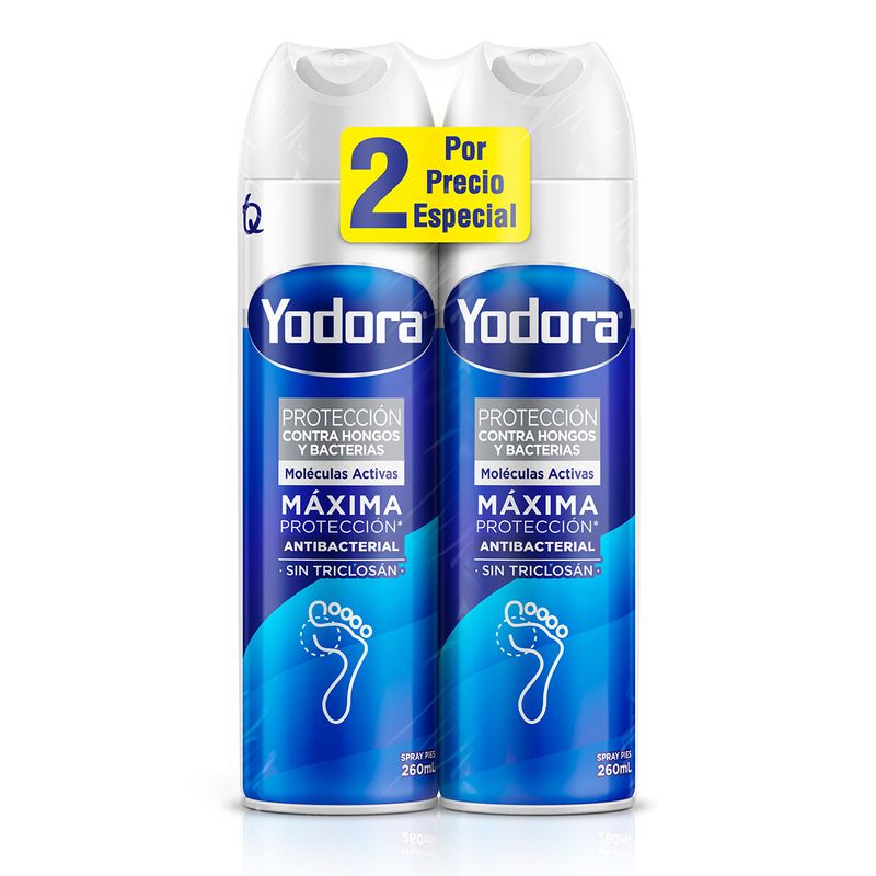 Yodora Spray Pies Antibacterial 260ml X2 Unidades Precio Especial