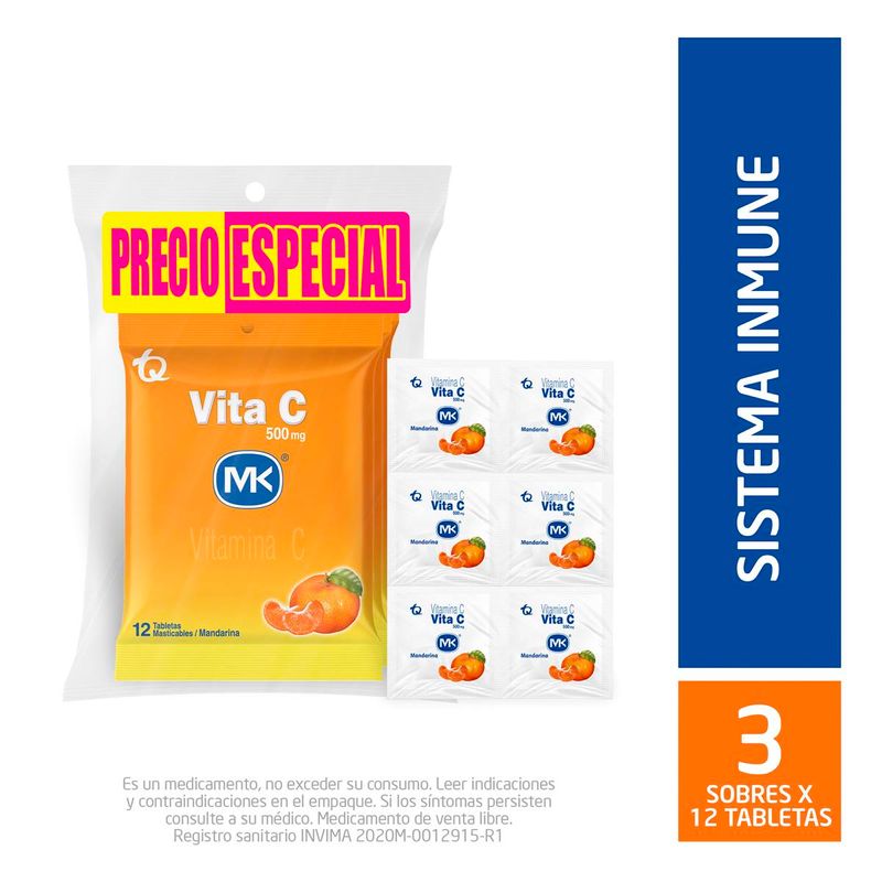 Oferta Vitamina C 500mg Tableta Masticable Mandarina Precio Especial