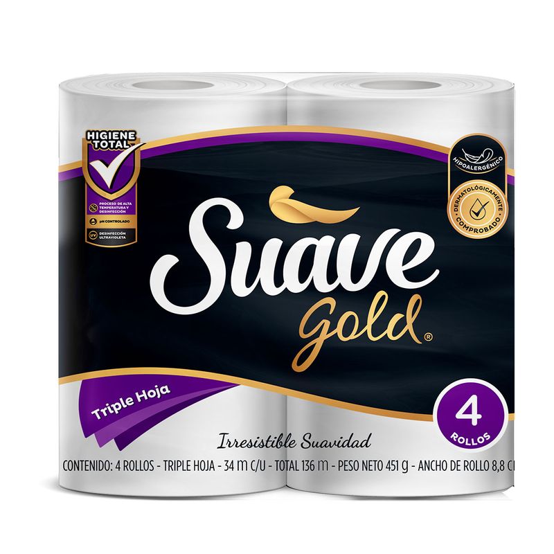 Papel Higiénico Suave Gold X3 Hojas