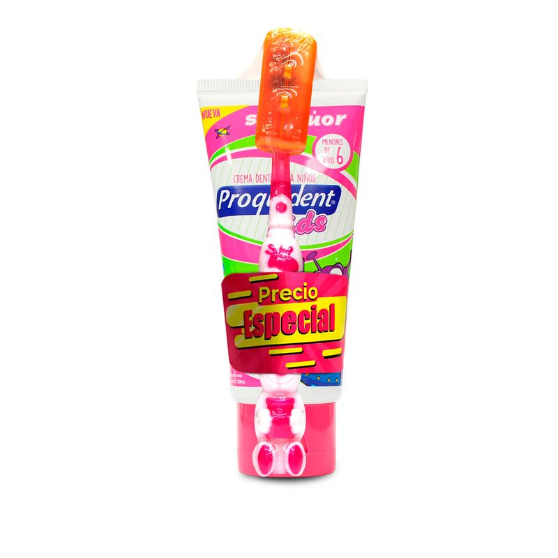 Oferta Crema Dental Kids Niñas Gratis Cepillo Dental Fucsia