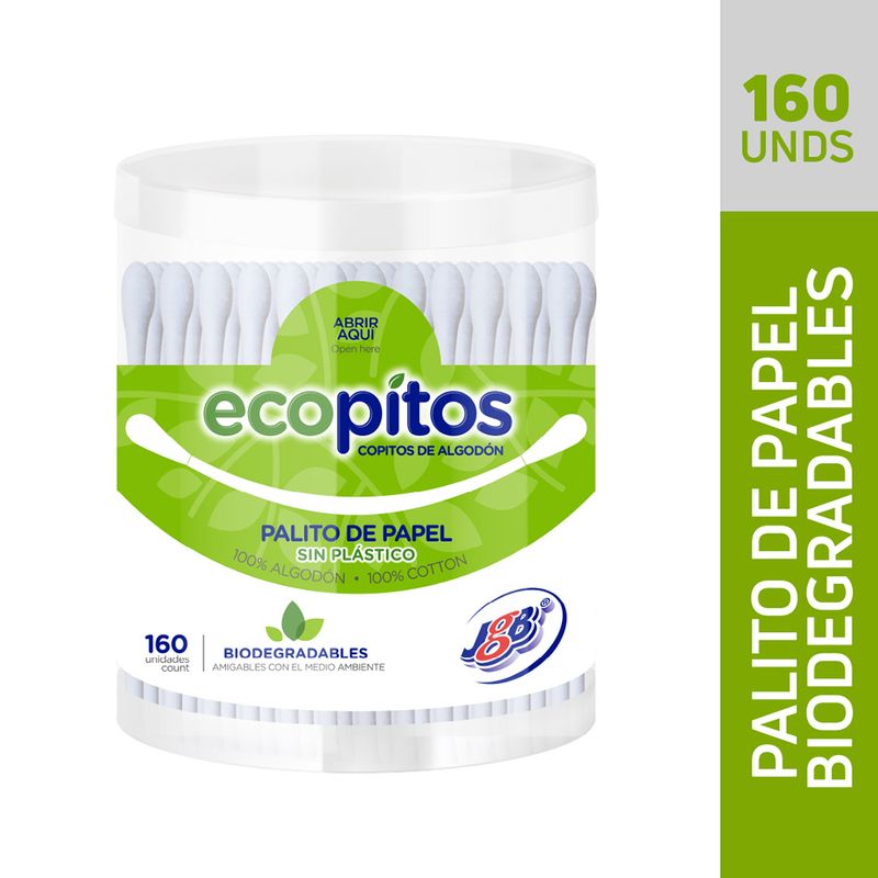 Ecopitos Copitos De Algodón – Palitos De Papél Biodegradables