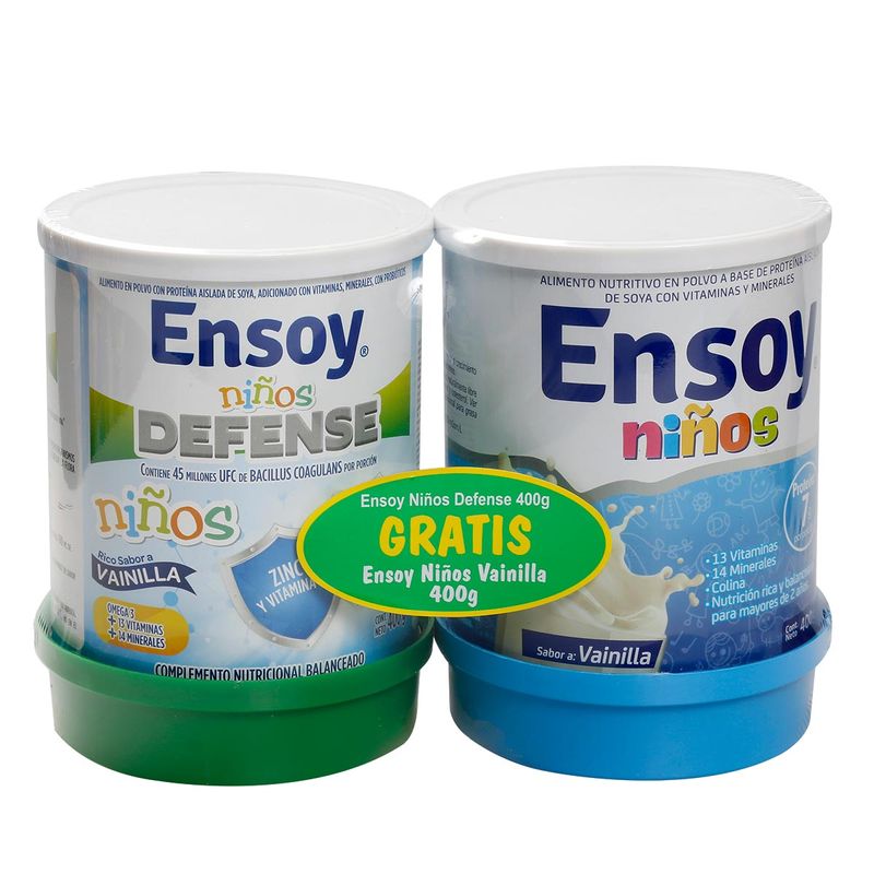 Oferta Ensoy Niños Defense Polvo Gratis Tarro x 400g Vainilla