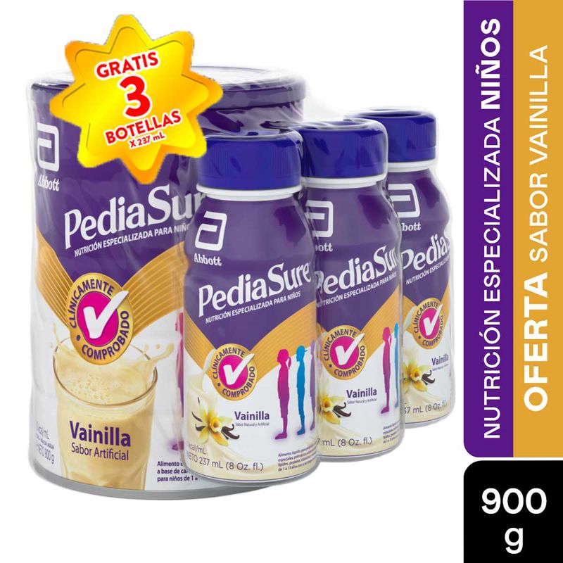 Oferta Pediasure 900g Vainilla Gratis 3 Botellas x 237ml