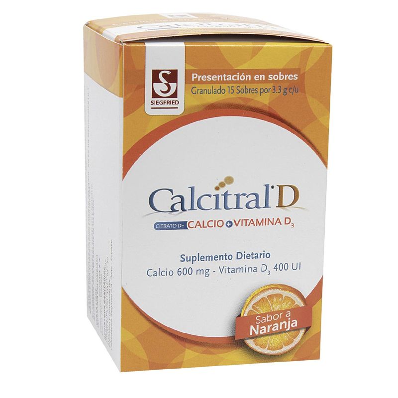 Calcitral D 600mg/400ui Granulado Naranja